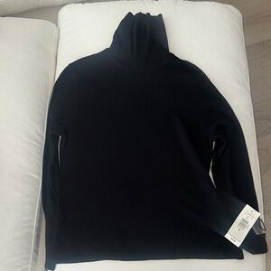 Nygard Collection Silk & Cashmere Black Turtleneck Sweater Size L NWT